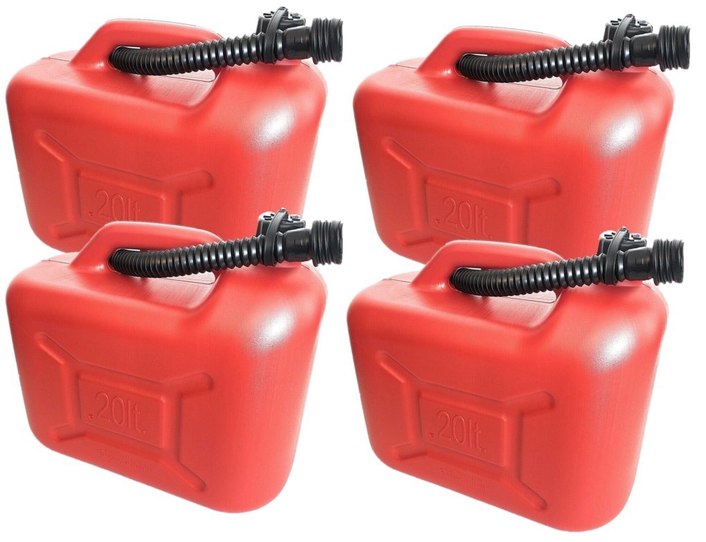 4 x rot Benzinkanister 20L Kraftstoffkanister Reserve Kanister UN
